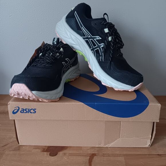 Asics Gel Venture 10 Womens Trail Runners Black / Whisper Green NWB size 8 - Picture 1 of 10